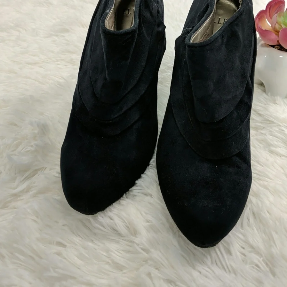 Elle Ruffled Suede-like Booties - Picture 2 of 4